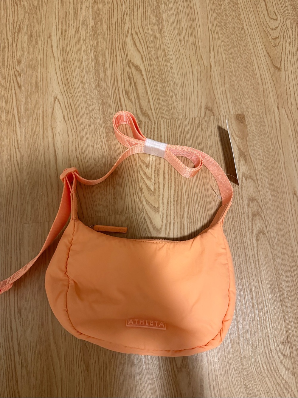 Athleta Coral Peach Crossbody Bag - Soft Padded Shoulder Tote